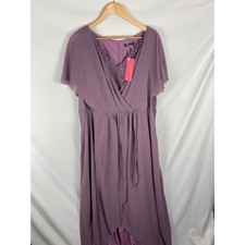NWT Shein Curve Purple Lace Detail Maxi Bridesmaid Dress Size 4XL