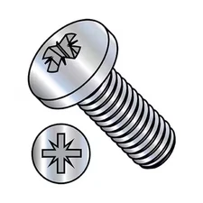 #6-32 x 1/4 in Pozidriv Pan Machine Screw, Zinc Plated Steel, 10000 PK, 0604MZP