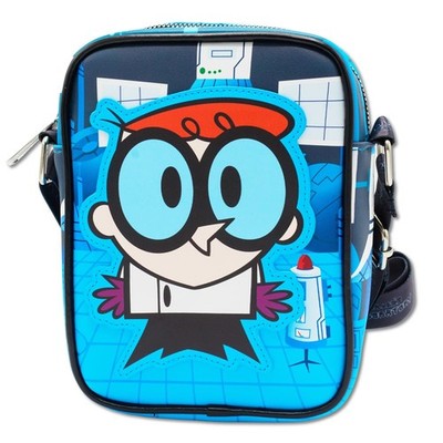 Dexter's Laboratory Vegan Leather Crossbody Bag with Adjustable Stra (US IMPORT)