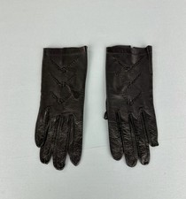 Vintage Leather Gloves Soft Lightweight Lady  s Black with Stitches Size 7