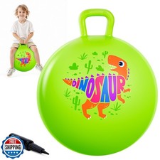 ZOOJOY Hopper Ball for Kids Aged 3-8, 18In Bouncy Balls with Handle, Green Di