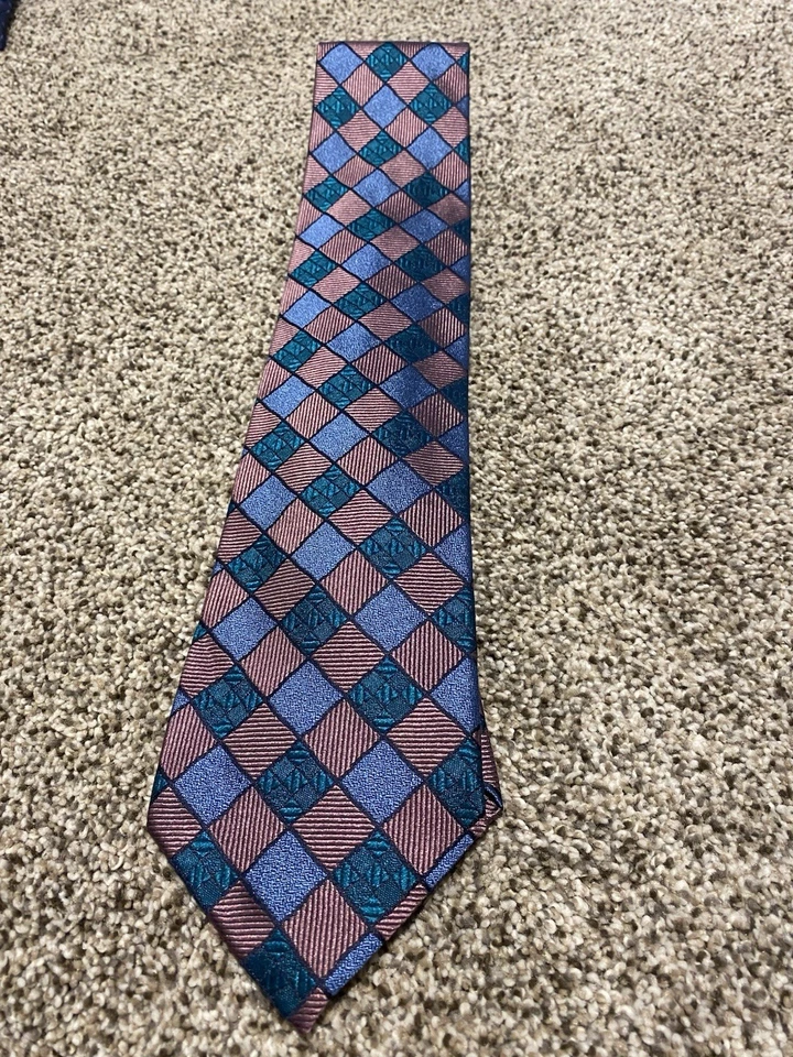 Corbata de seda a cuadros Charvet Place Vendome para hombre increíble estado perfecto Foto 3 de 4