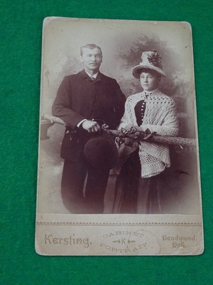 1890s Hitching Post DEADWOOD Lead City DAKOTA Wild West Gold Rush Cabinet Card