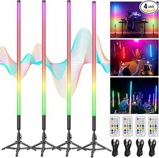 4 Pack RGB DJ Tube Lights 4ft LED Video Stick with Stand