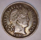 1897 10C Barber Dime