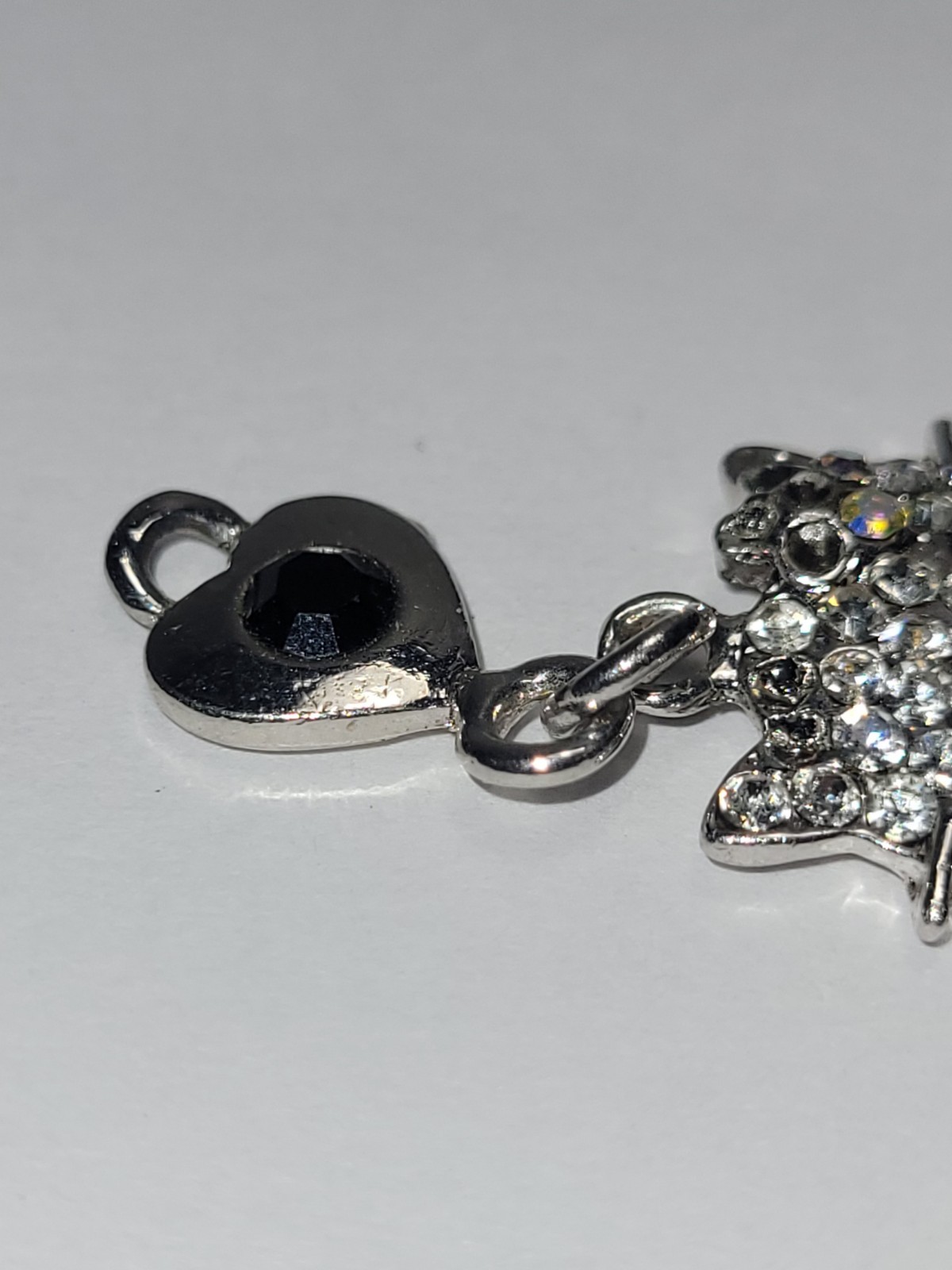 Silvertone Hello Kitty Charm Clear Rhinestone Acc… - image 7