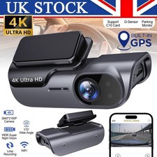 GPS HD 4K Dash Cam Wireless WiFi Front Car DVR Camera Video Recorder G-Sensor-UK