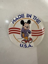 Vintage Mickey Mouse Pinback Button 1986 Made in the USA Series Walt Disney 2"