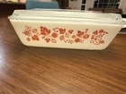 Pyrex Pink Gooseberry 1.5 qt Oven Refrigerator Dish #503 w/ Lid 1950s Kitchen