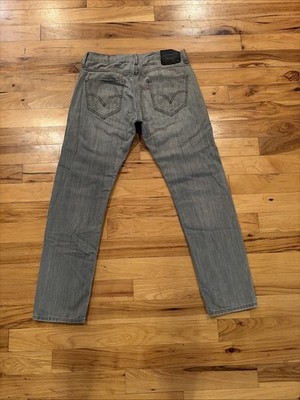 Levis 521 Slim Taper Gray Denim Cotton Jeans Mens TAG 33 Actual Size 33 x 32