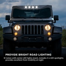 Windshield Frame Cover Sun Visor Cowl Armor For Jeep Wrangler Jk 2007-2018 Steel