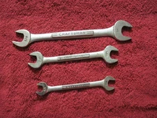 Vintage Craftsman =V= Series Double Open-end Wrench Set SAE Forged In USA 3Pc