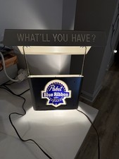 PABST BLUE RIBBON BEER BAR Lighted Aluminum Sign "What'll You Have "