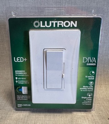 NEW! Lutron Diva Single-pole / 3-Way Dimmer DVWCL-153PH - White