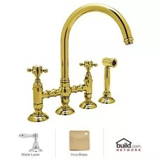 Rohl A1461LMWSIB-2 Country Kitchen Bridge Faucet, Side Spray and Lever Handles