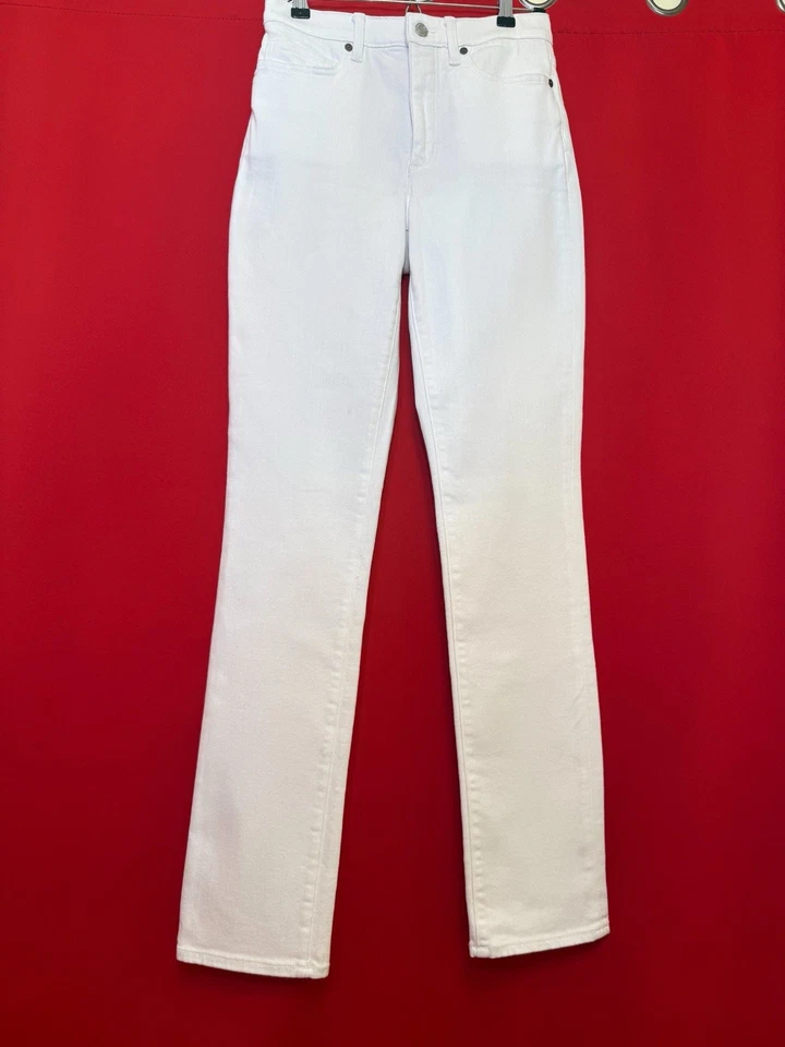 Tall Small 6 Lands End Premium Line Old Money Jeans Women White Straight Pants - Image 4 of 4