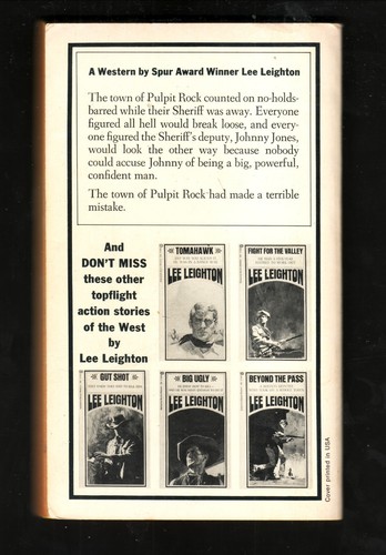 Lee Leighton Hanging at Pulpit Rock 1969 Ballantine Western Paperback - Foto 2 di 2