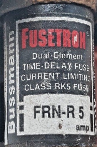 Bloque de fusibles Buss R25030-1CR con fusible Bussman FRN-R-5 - Imagen 4 de 6