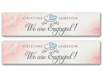 2 x personalisierte Just Engaged Party Banner - beliebiger Name, Alter und Anlass