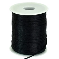 2mm x 110 Yards Black Nylon Cord Satin String for Bracelet Jewelry Ma...