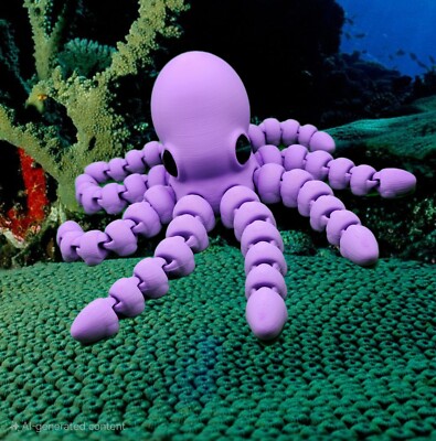 Großer Oktopus 3D gedruckt - Gelenkbewegung / Kind, Erwachsene Geschenke