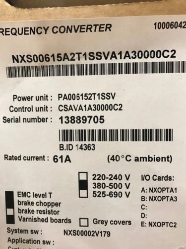 VACON PA006152T1SSV NXS00615A2T1SSVA1A30000C2 Freuguenzumriter 22kw 400V - Bild 3 von 7