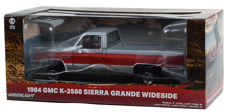 GREENLIGHT, 1984 GMC K-2500 Sierra Grande Wideside argento e GREENLIGHT, 1984 GMC K-2500 Sierra Grande Wideside argento e