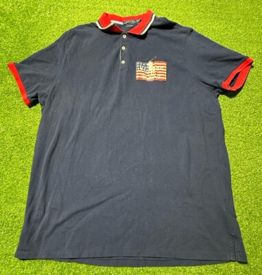 Ralph Lauren USA 国旗 ビッグポニー ポロシャツ XL Ralph Lauren Polo Shirt XL Navy Big Pony American Flag New York