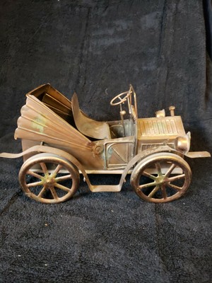 Vintage Tin Copper Metal Art Music Box Horseless Carriage Car Convertible Ebay