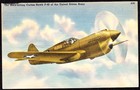 CURTISS HAWK P-40 U.S. ARMY AIRPLANE Color Linen Postcard