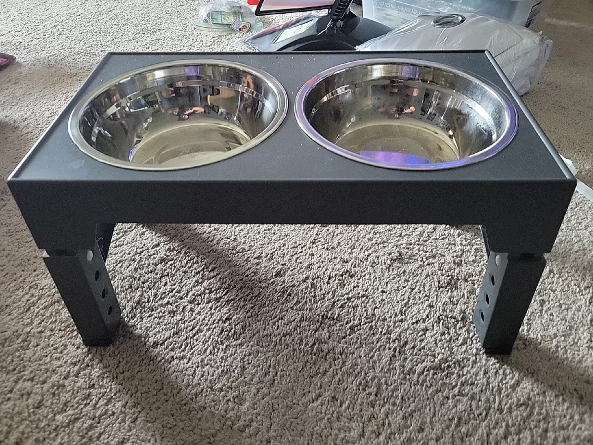 Pet Zone Designer Diner Adjustable Elevated Dog Bowls for Large