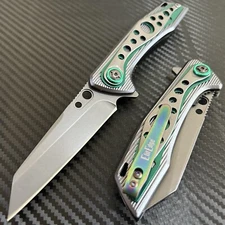 8” Green Tactical Spring Assisted Open Blade Folding Pocket Knife Girl’s Knife