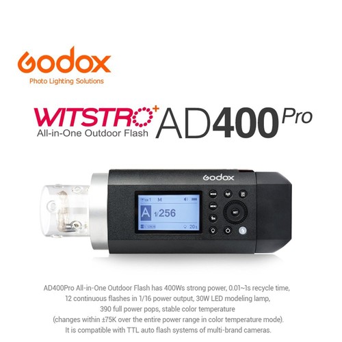 US Godox AD400Pro 2.4G TTL Studio Flash+BD-04 Barn Door+95cm Softbox Stand Kit - Picture 2 of 12