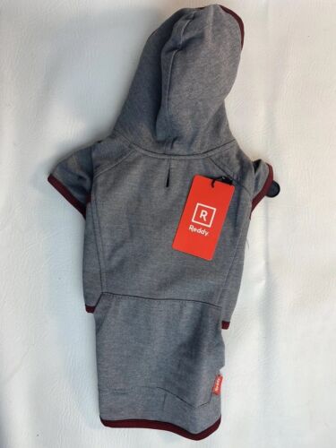 New with tags Reddy Dog Hoodie in gray and maroon S M L stretchy - Picture 1 of 6