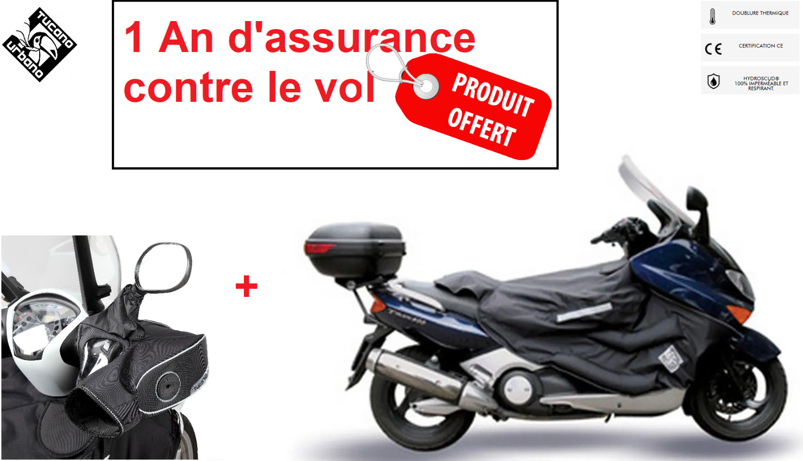Manchons et Tablier Étanche pour Scooter YAMAHA T MAX 500 Protection Thermique Intégrale