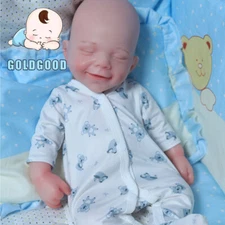 15 Inch Lifelike Reborn Smiley Boy - Full Soft Silicone Newborn Baby Doll USA