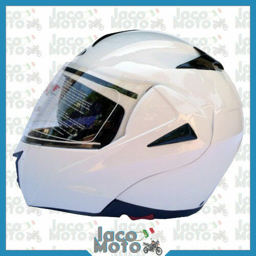 Casque Modulable Moto Transformable Visière Pare-Soleil Blanc Taille M - Homologué ECE