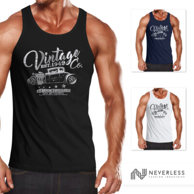 Herren Tank Top Hot Rod Retro Auto Vintage Car Oldschool Mobile Neverless 