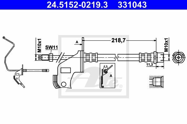 Flexible de frein arrière pour Opel Astra H 1.7 CDTI et GTC de 2004 à 2010