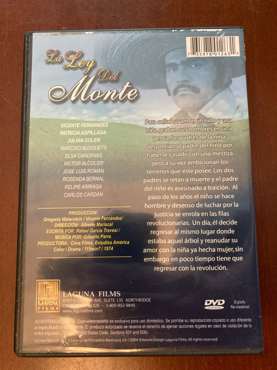 La Ley Del Monte - Vicente Fernandez (DVD, 1976) Laguna film