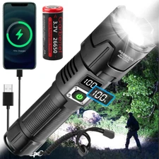 Super Brightest 1000000Lumen LED Tactical Flashlight Rechargeable Powerful Torch