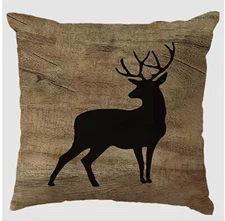 Rustic Hunting Cabin Lodge BLACK ELK DEER STAG  Throw PILLOW COVER Home Decor