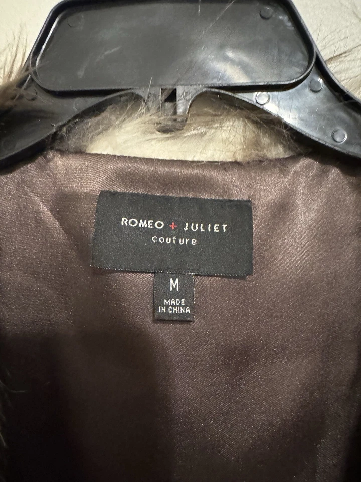 Romeo y Julieta Alta Costura Chaleco de Piel Sintética Chaqueta Chaleco Marrón Tostado Foto 2 de 4