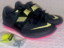 NIKE Zoom HJ Elite High Jump Dark Grey Yellow Pink Jumping Shoes Mens Sz 8 10.5