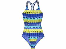 Nike 264517 Girl's Clash Racerback One-Piece Swimsuit Game Royal Size Medium