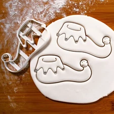 Christmas Elf Shoe Cookie Cutter - Merry xmas, Santa Claus helpers, winter elves