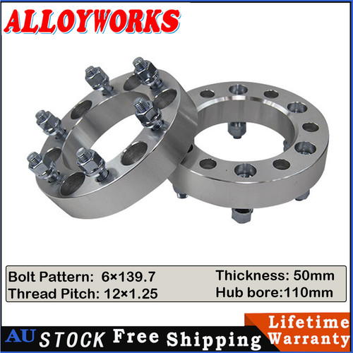 4PCS 50MM WHEEL SPACERS Fits Toyota LANDCRUISER PATROL PAJERO HILUX PRADO 6STUD - Picture 5 of 7