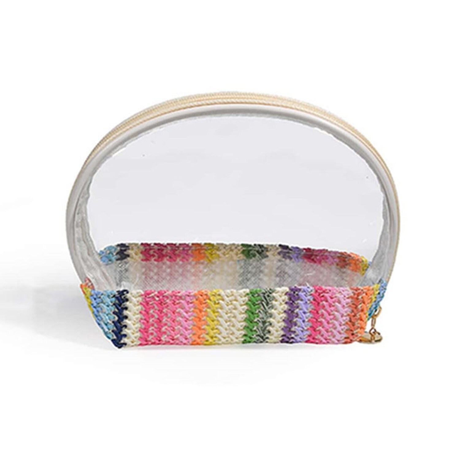 Small Makeup Bag - Boho Clear Travel Makeup Bag Cosmetic Bag for Purse