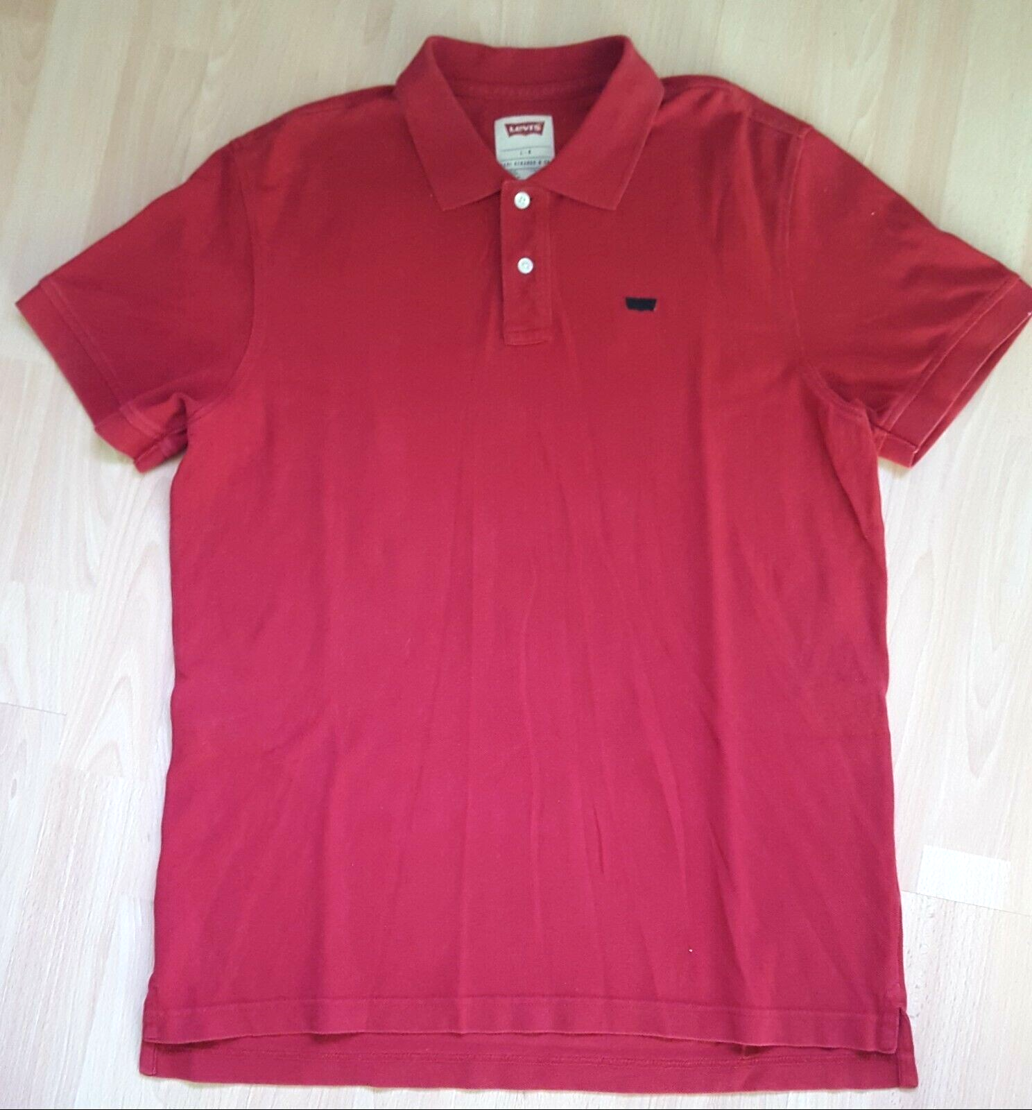 PONY Polo Levi's Strauss & Co maglietta maglietta maniche corte maglia pima rossa taglia L