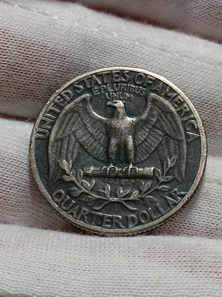 1943 Washington Quarter stunning BLACK BEAUTY Au Choice  O/255 - Image 3 of 4